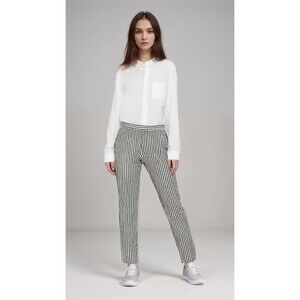 St. John Dress Pants Women Sz 6 Cotton 'Emma' Textured Striped Office‎ Work